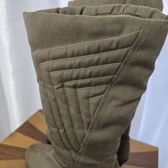 Vintage 1960s 70s Ski Snow Winter Boots Mod Boho US 6 Quilted Corduroy USA Women - Picture 12 of 14